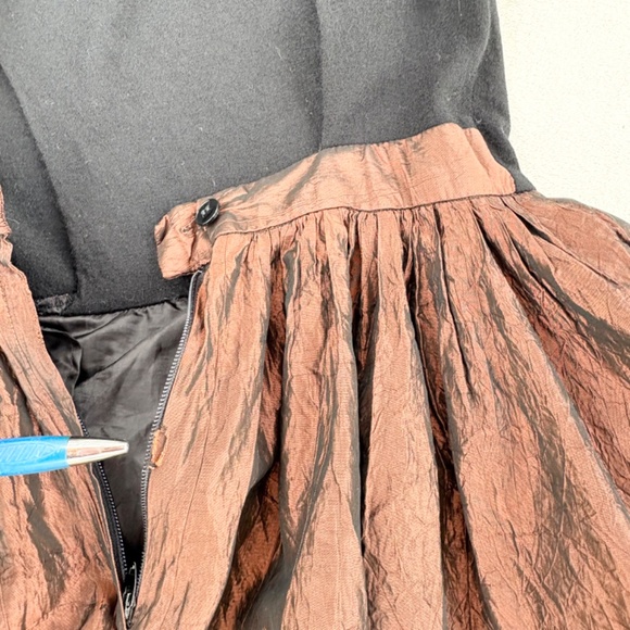 VTG 80s RICKI LANG for Nuit Ball Gown Woven Crinkled-Skirt Whimsigoth Womens 12 - Picture 16 of 16